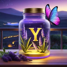 Load image into Gallery viewer, Diamond Painting - Full Round - Fantasy glass bottle butterfly letter Y (40*40CM)
