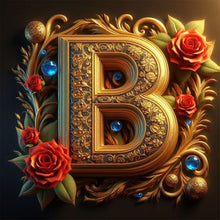 Load image into Gallery viewer, Diamond Painting - Full Round - Rose gold stamping letter B (30*30CM)
