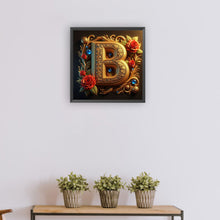 Load image into Gallery viewer, Diamond Painting - Full Round - Rose gold stamping letter B (30*30CM)
