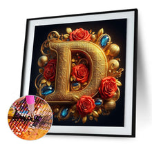 Load image into Gallery viewer, Diamond Painting - Full Round - Rose gold stamping letter D (30*30CM)
