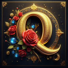 Load image into Gallery viewer, Diamond Painting - Full Round - Rose gold stamping letter Q (30*30CM)
