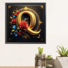 Load image into Gallery viewer, Diamond Painting - Full Round - Rose gold stamping letter Q (30*30CM)
