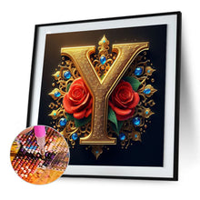 Load image into Gallery viewer, Diamond Painting - Full Round - Rose gold stamping letter Y (30*30CM)
