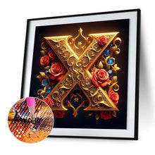 Load image into Gallery viewer, Diamond Painting - Full Round - Rose gold stamping letter X (30*30CM)
