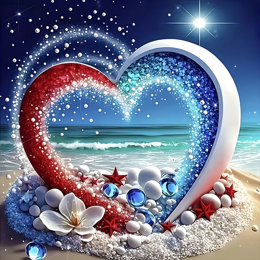 Diamond Painting - Full Round - love beach (30*30CM)