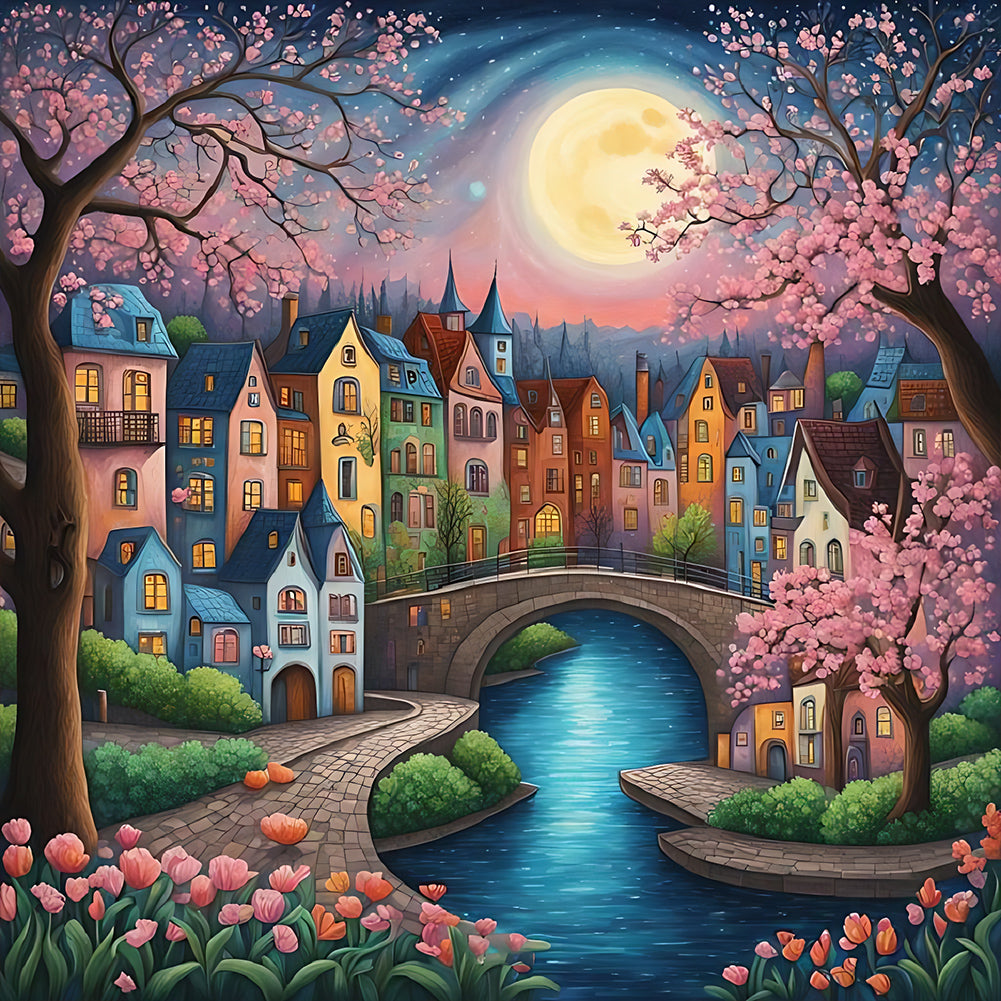 Diamond Painting - Full Round - houses (30*30CM)