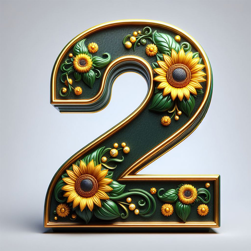 Diamond Painting - Full Round - sunflower number 2 (30*30CM)