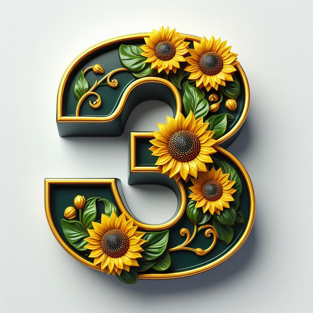 Diamond Painting - Full Round - sunflower number 3 (30*30CM)