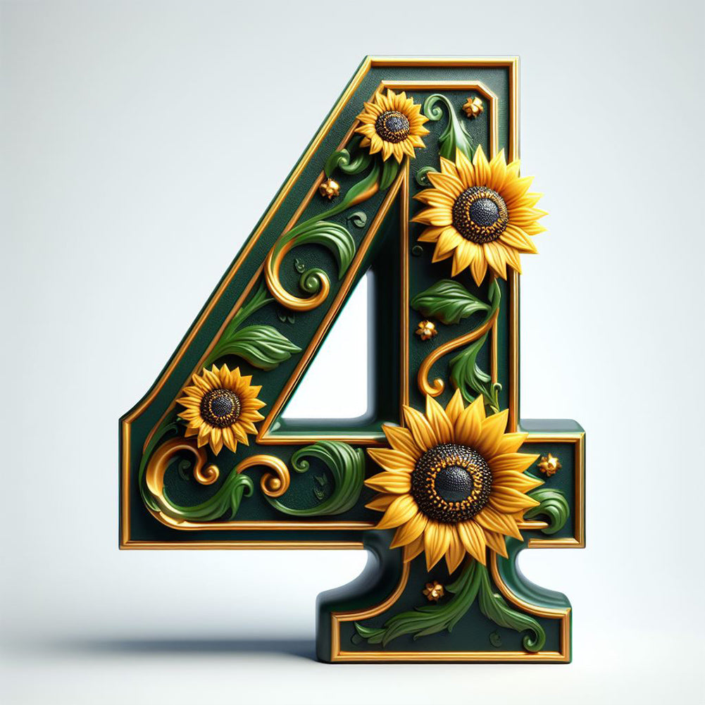 Diamond Painting - Full Round - sunflower number 4 (30*30CM)