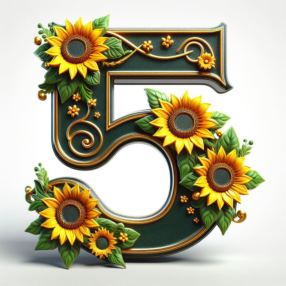 Diamond Painting - Full Round - sunflower number 5 (30*30CM)