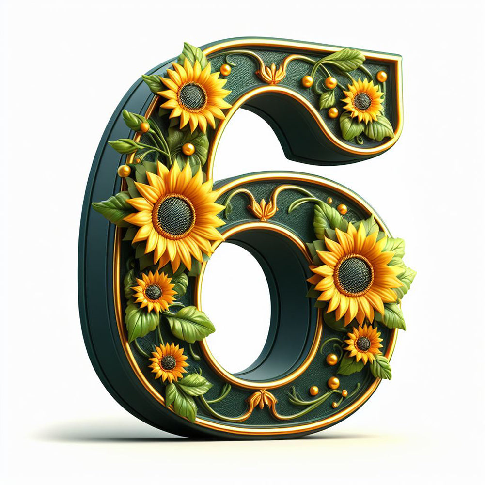 Diamond Painting - Full Round - sunflower number 6 (30*30CM)