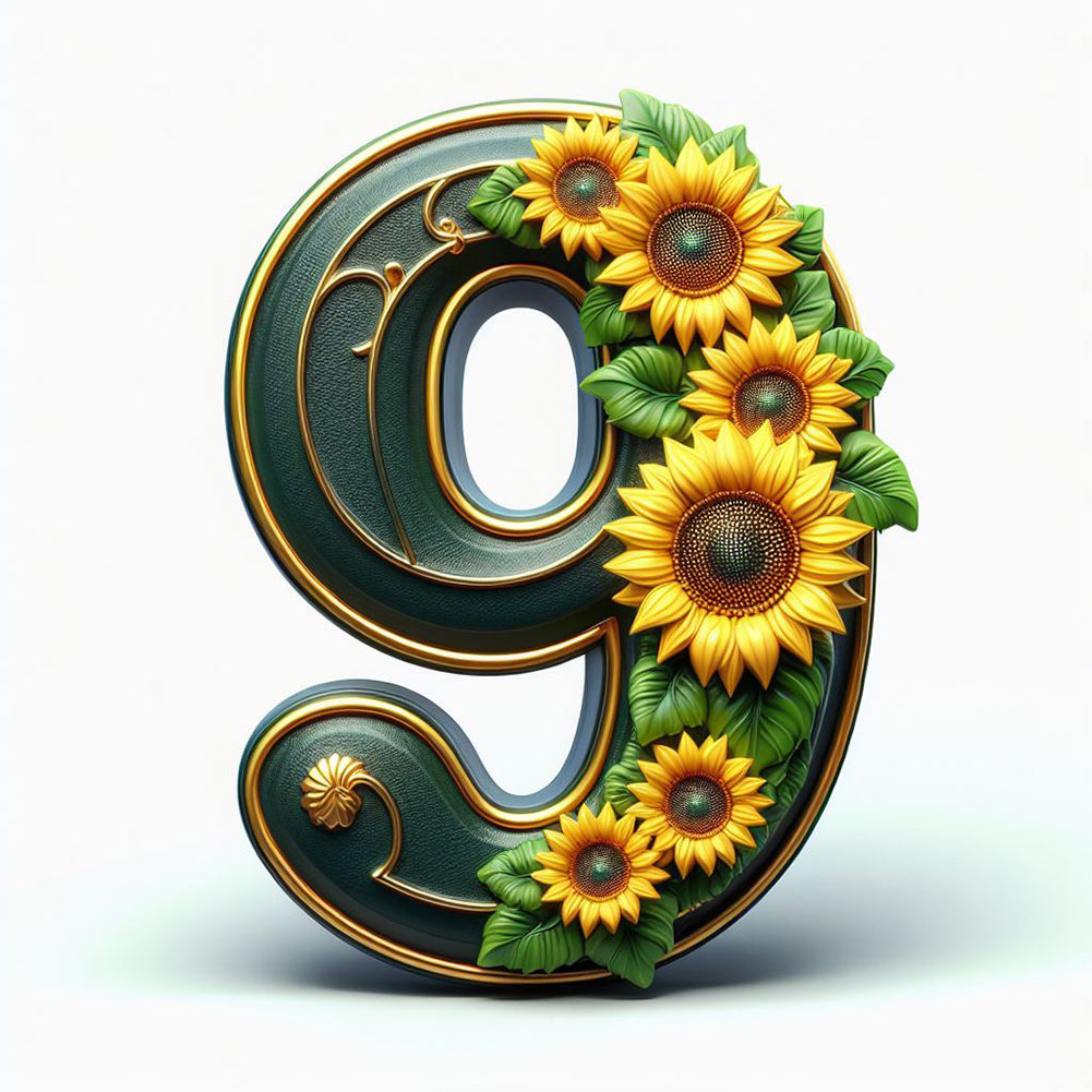 Diamond Painting - Full Round - sunflower number 9 (30*30CM)