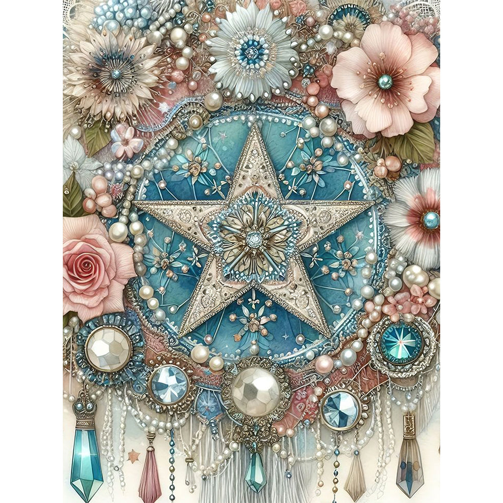 Diamond Painting - Full Round - jewelry five-pointed star (30*40CM)
