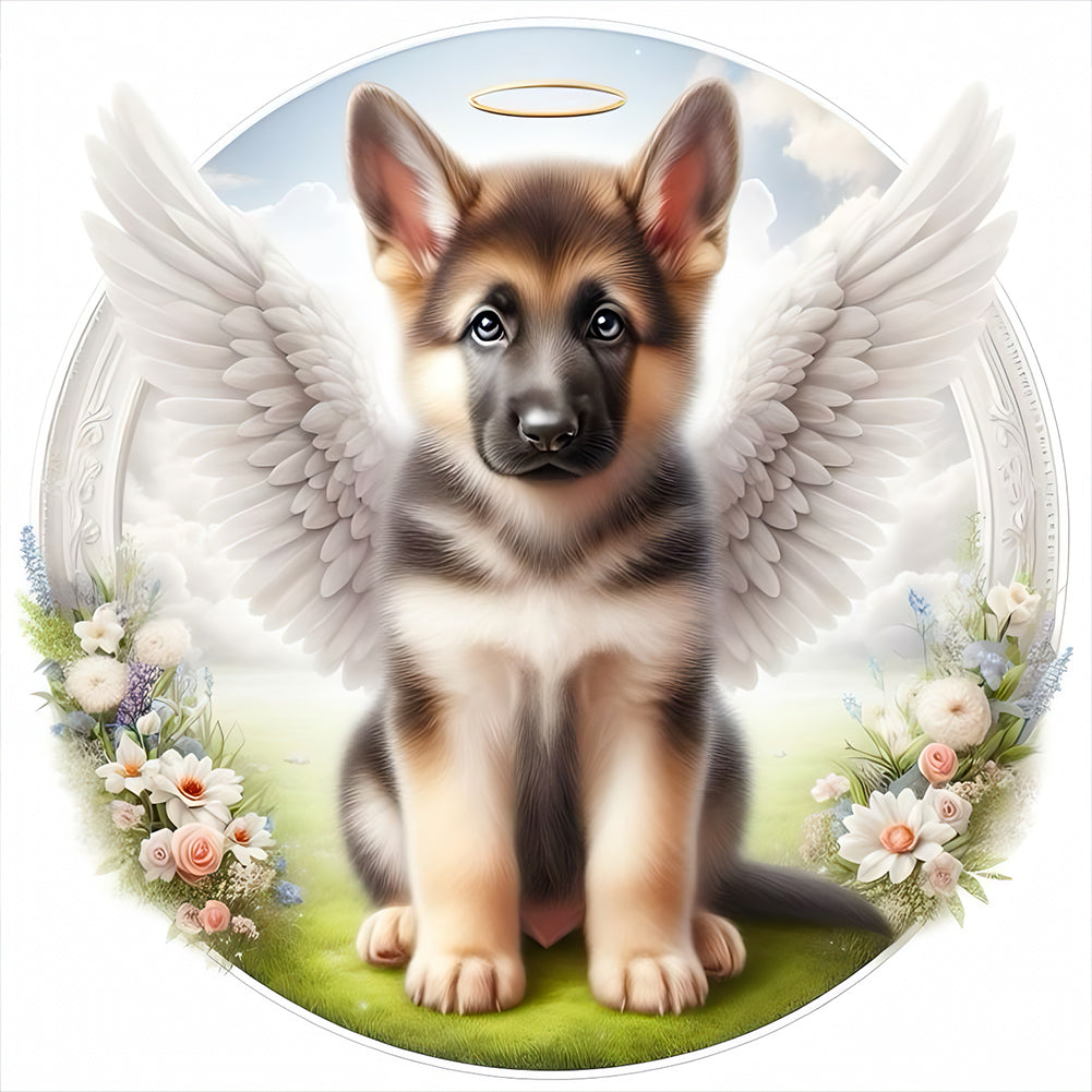 Diamond Painting - Full Round - angel dog (40*40CM)