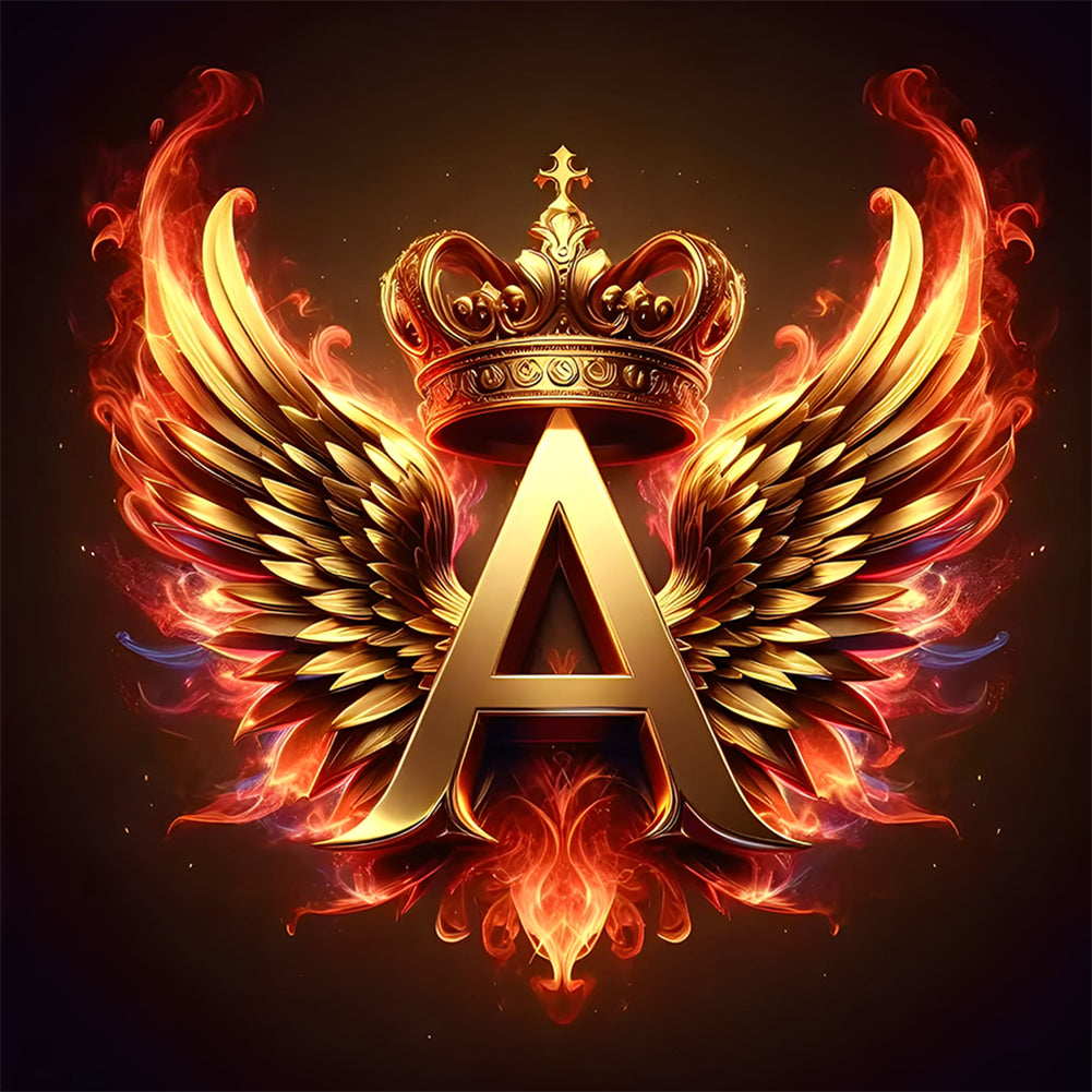 Diamond Painting - Full Round - Feather wings letter A (30*30CM)