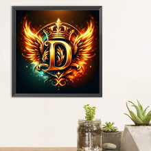 Load image into Gallery viewer, Diamond Painting - Full Round - Feather wings letter D (30*30CM)
