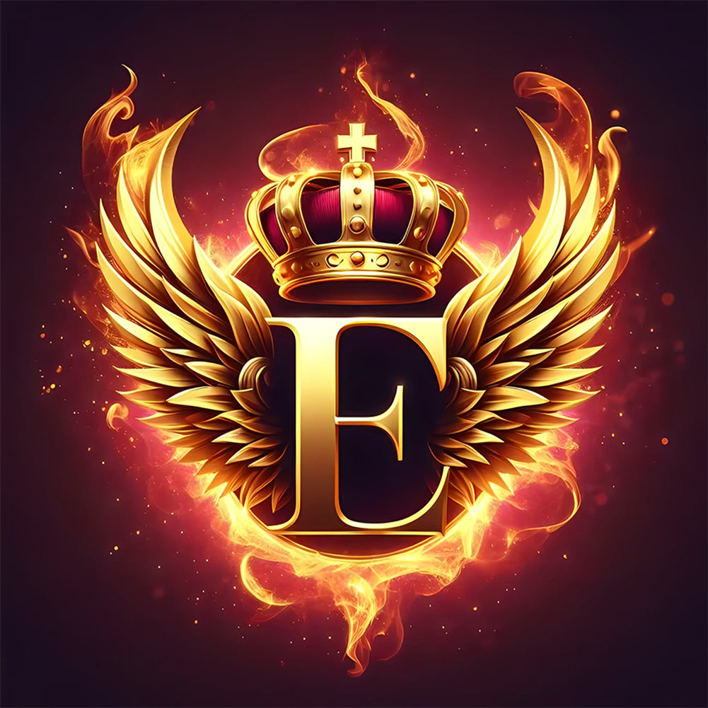 Diamond Painting - Full Round - Feather wings letter E (30*30CM)