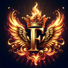 Load image into Gallery viewer, Diamond Painting - Full Round - Feather wings letter F (30*30CM)
