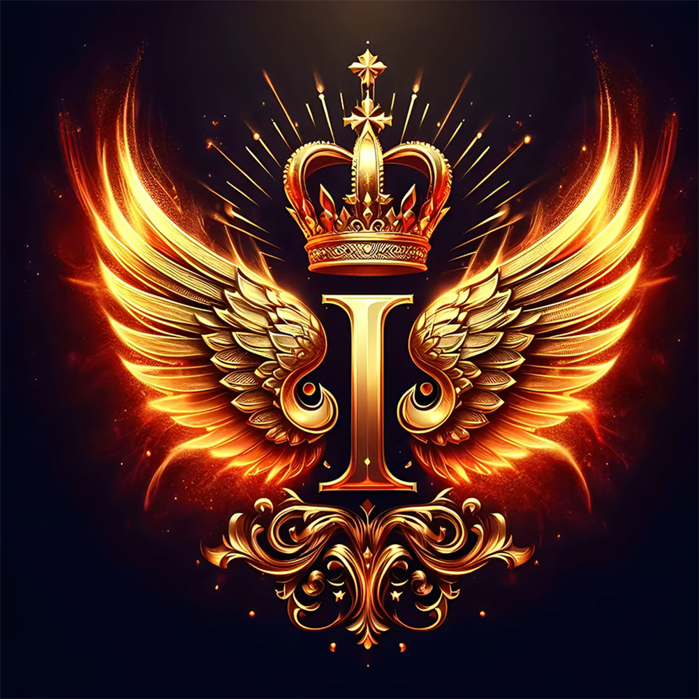 Diamond Painting - Full Round - Feather wings letter I (30*30CM)