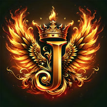 Load image into Gallery viewer, Diamond Painting - Full Round - Feather wings letter J (30*30CM)

