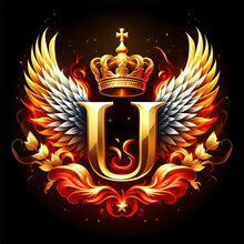 Load image into Gallery viewer, Diamond Painting - Full Round - Feather wings letter U (30*30CM)
