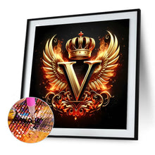 Load image into Gallery viewer, Diamond Painting - Full Round - Feather wings letter V (30*30CM)
