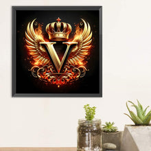Load image into Gallery viewer, Diamond Painting - Full Round - Feather wings letter V (30*30CM)
