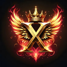 Load image into Gallery viewer, Diamond Painting - Full Round - Feather wings letter X (30*30CM)
