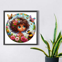 Load image into Gallery viewer, Diamond Painting - Full Square - flower bee girl (35*35CM)
