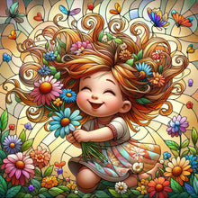 Load image into Gallery viewer, Diamond Painting - Full Square - running flower girl (35*35CM)
