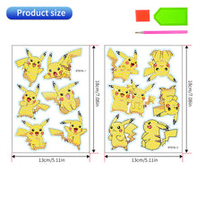 Load image into Gallery viewer, 9/12Pcs Pikachu Pokémon Diamond Painting Sticker Cartoon Animal Diamonds Mosaic Stickers
