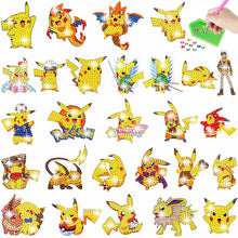 Load image into Gallery viewer, 16/27Pcs Pikachu Pokémon Diamond Painting Sticker Cartoon Animal Crystal Diamond Sticker
