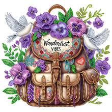 Load image into Gallery viewer, Diamond Painting - Partial Special Shaped - school bag and flowers (30*30CM)
