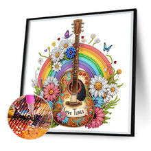 Load image into Gallery viewer, Diamond Painting - Partial Special Shaped - guitar and rainbow (30*30CM)
