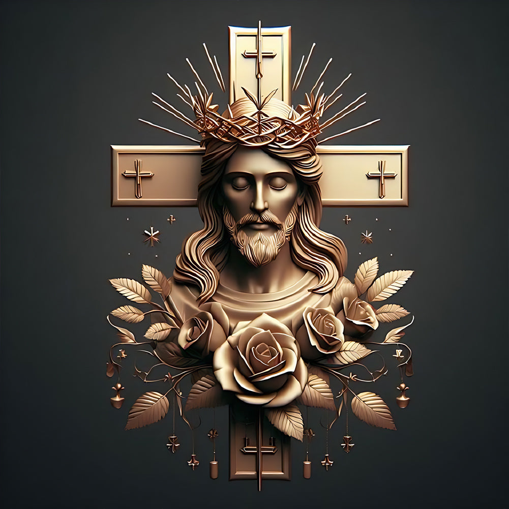 Diamond Painting - Full Round - jesus cross (40*40CM)