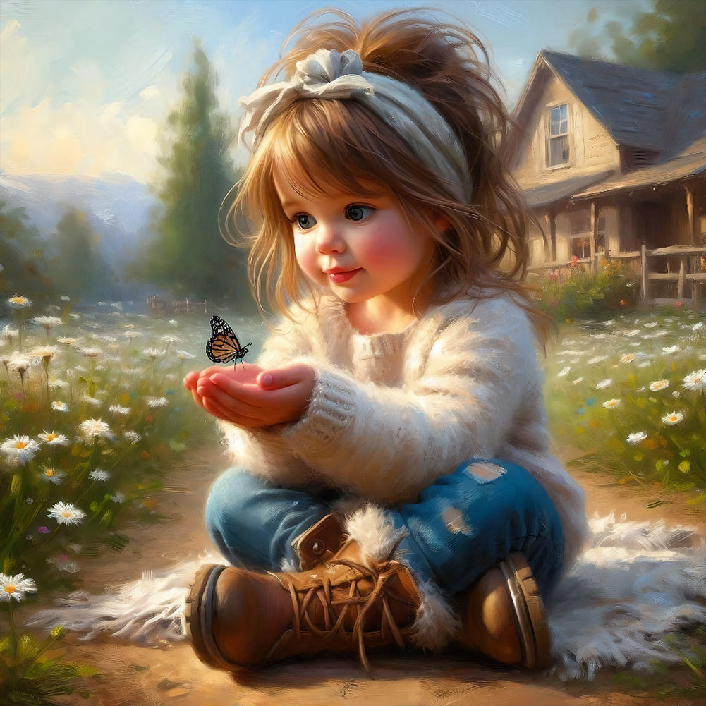Diamond Painting - Full Round - farm girl (40*40CM)