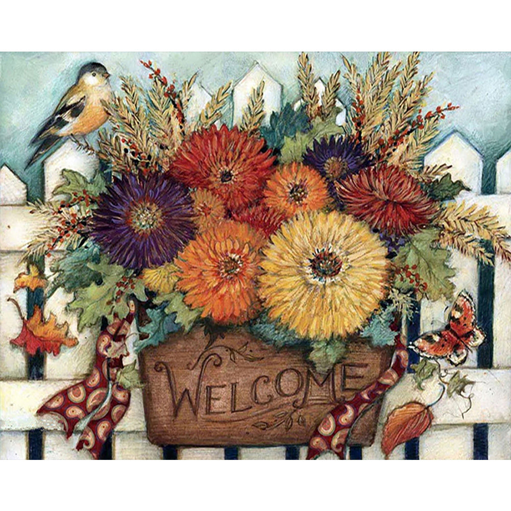 Diamond Painting - Full Round - flower fence (50*40CM)