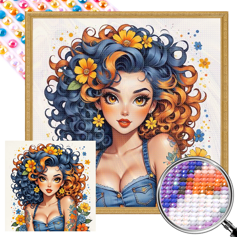 AB Diamond Painting - Full Round - summer refreshing girl (40*40CM)