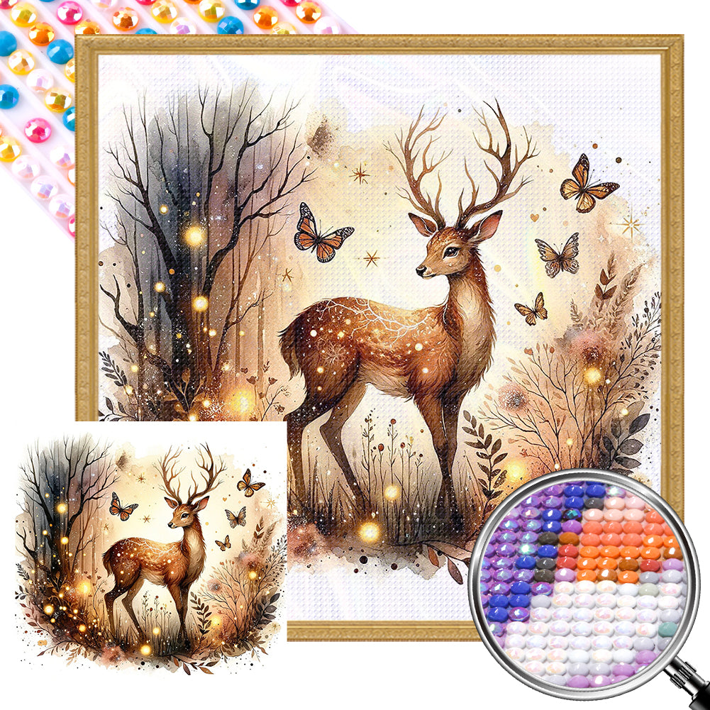 AB Diamond Painting - Full Round - fluorescent deer (30*30CM)