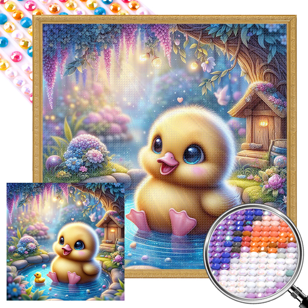 AB Diamond Painting - Full Round - yellow duck (40*40CM)