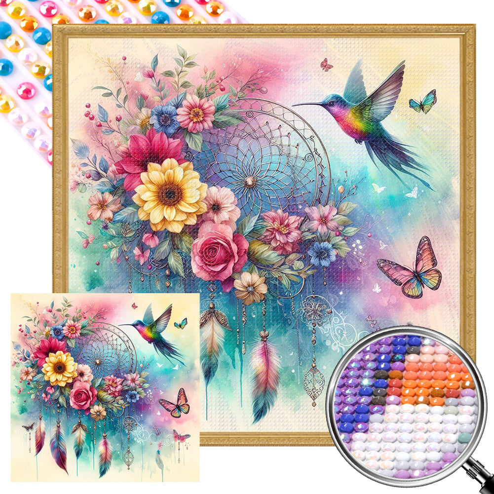 AB Diamond Painting - Full Round - Dream Catcher Hummingbird (40*40CM)