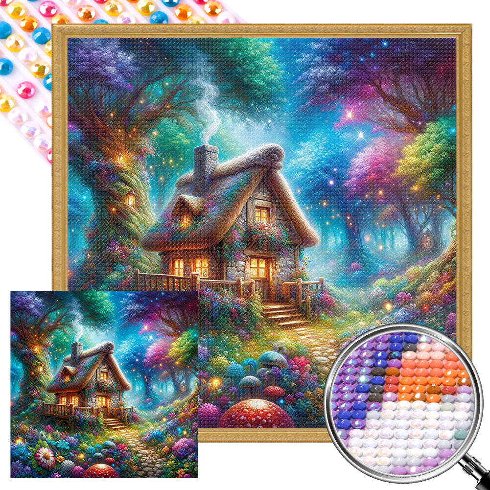 AB Diamond Painting - Full Round - forest cabin (40*40CM)