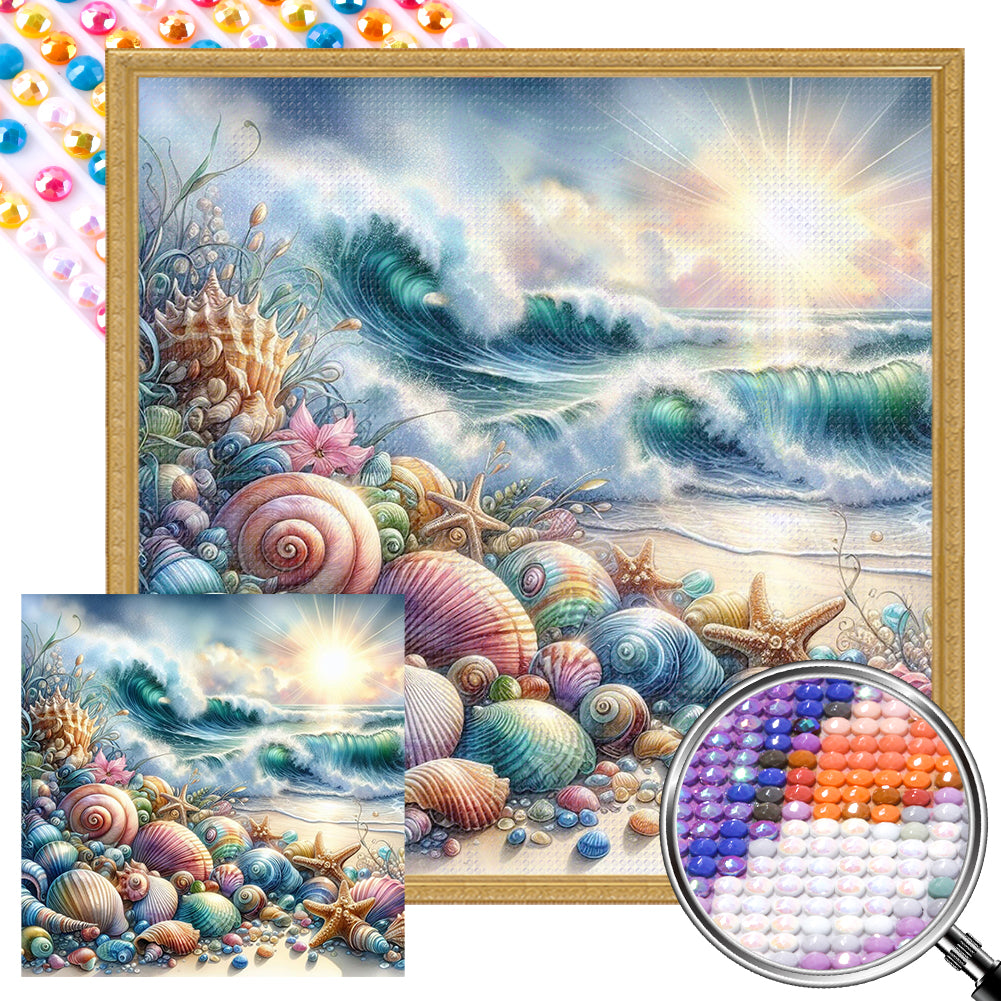 AB Diamond Painting - Full Round - seaside shells (40*40CM)