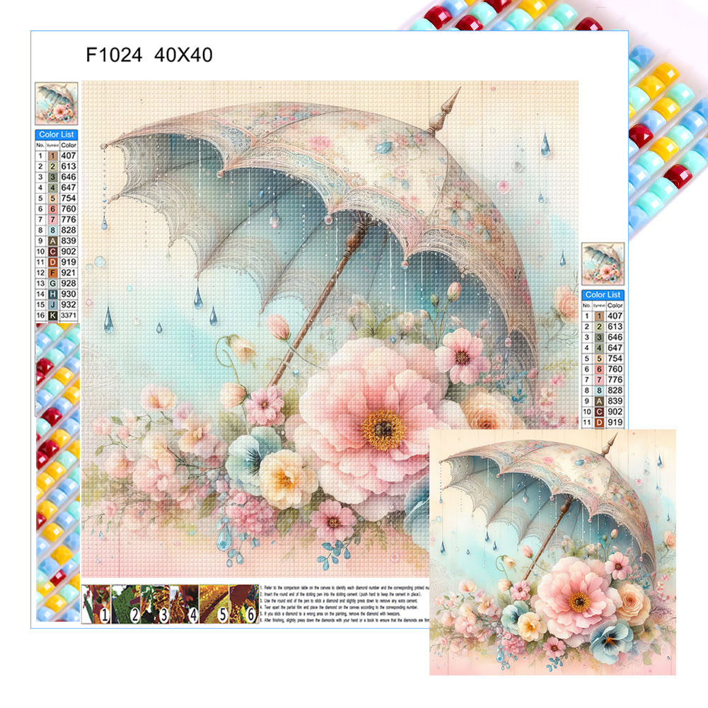 Diamond Painting - Full Square - floral umbrella (40*40CM)