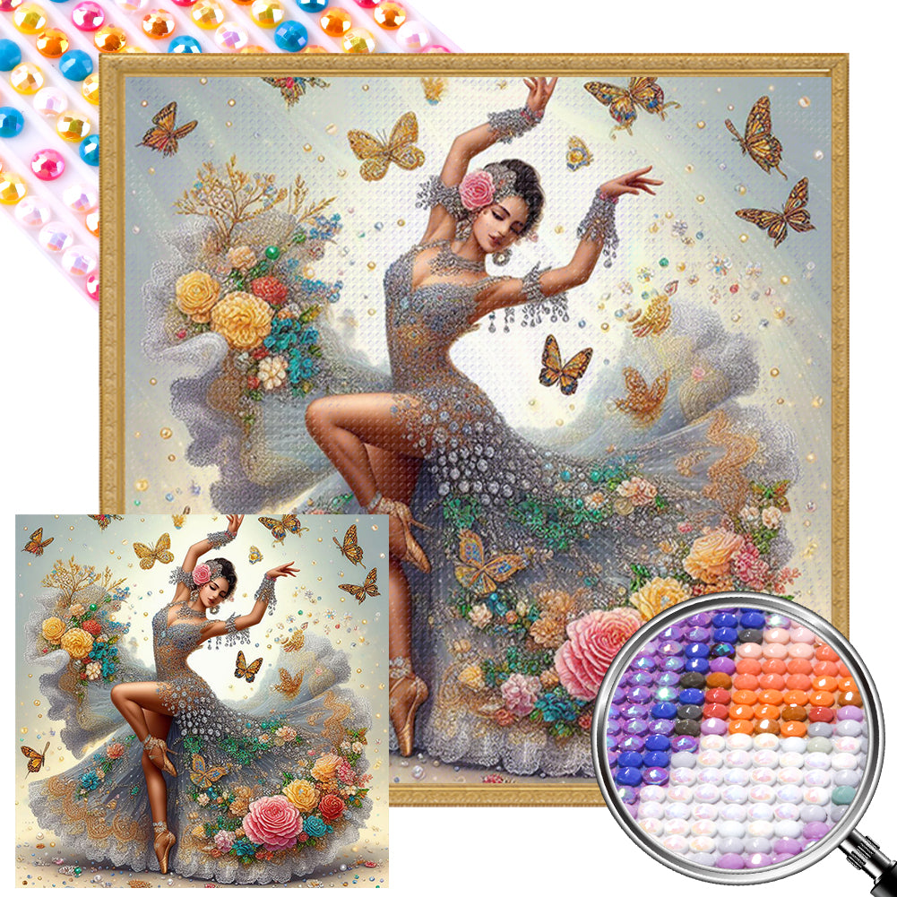 AB Diamond Painting - Full Round - dancing woman (40*40CM)