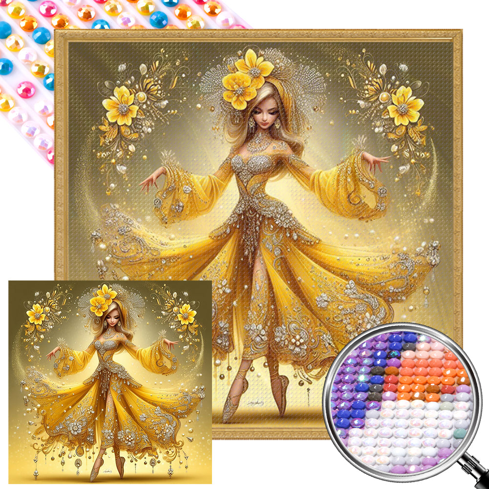 AB Diamond Painting - Full Round - dancing woman (40*40CM)