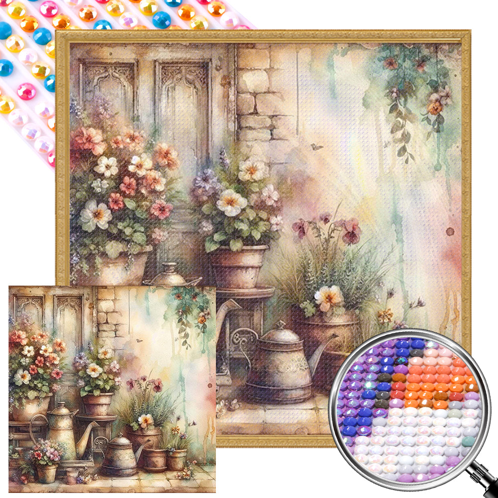 AB Diamond Painting - Full Round - Nostalgic flower wall (40*40CM)