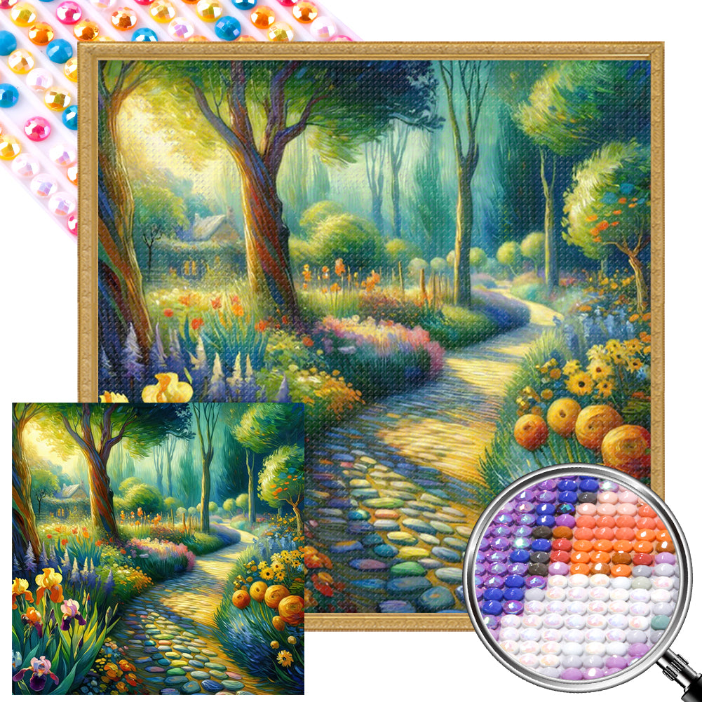 AB Diamond Painting - Full Round - abstract garden (40*40CM)