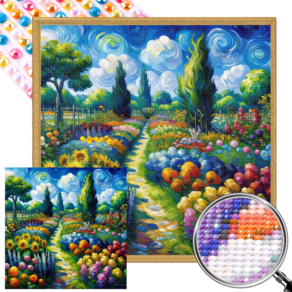 AB Diamond Painting - Full Round - abstract garden (40*40CM)