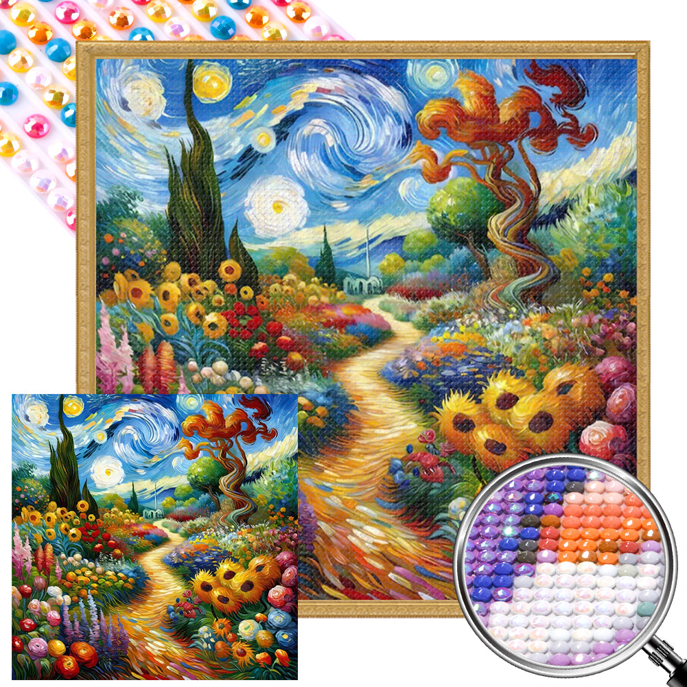 AB Diamond Painting - Full Round - abstract garden (40*40CM)